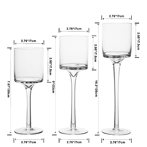 3Pcs A Set Elegant Tea Light Glass Candle Holders Wedding Table Centrepiece Suitable for Candles Under 6cm (2.36") in Diameter (1SET Clear) - color: 1set Clear