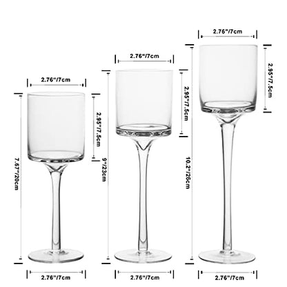 3Pcs A Set Elegant Tea Light Glass Candle Holders Wedding Table Centrepiece Suitable for Candles Under 6cm (2.36") in Diameter (1SET Clear) - color: 1set Clear