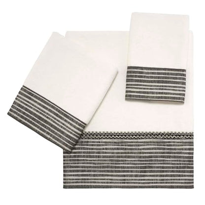 Avanti Linens - 3pc Towel Set, Soft & Absorbent Cotton Towels (Weston Collection, White) - color: White, size: 3 Pack Towels