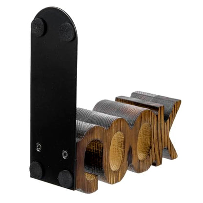 MyGift Rustic Burnt Wood Cook and Books Decorative Bookends, 2 Piece Set | Recipe Display, Freestanding Support, Kitchen Accent, Farmhouse Style, Keeps Books Upright, Decorative Countertop Feature