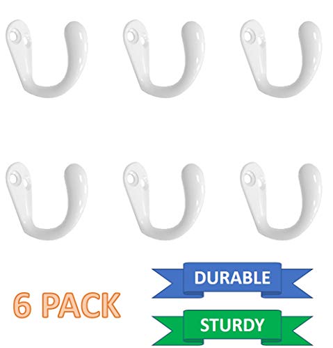 Premium Quality Single Prong Robe Hook Hanger, Zinc Die Cast, White, Made in Taiwan, 12 Pack - color: White, size: 12 Pack