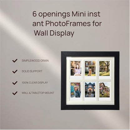 Polaroid Picture Frame Collage 2x3 Instax Mini Film - 6 Openings - size: 10×10