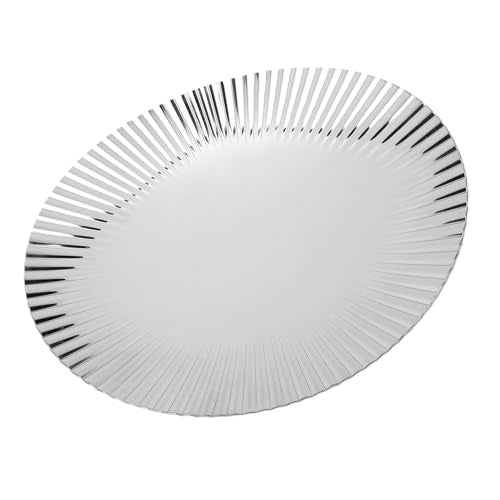 ZJchao Decorative Serving Platter Vintage Metal Tray 304 Stainless Steel Fruit Dessert Plate for Wedding Home Decor Party