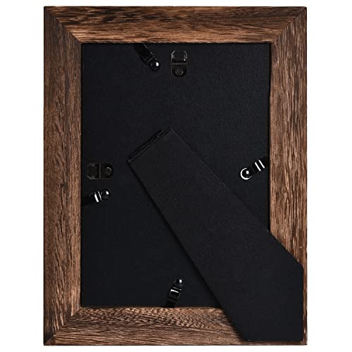 Yaetm 5x7 Picture Frame Distressed Wood, Rustic Solid Wood Photo Frame 5 x 7, Display for Tabletop and Wall, High Definition Glass, Carbonized Black (2 pack) - color: Carbonized Black, size: 5*7"，2 pk