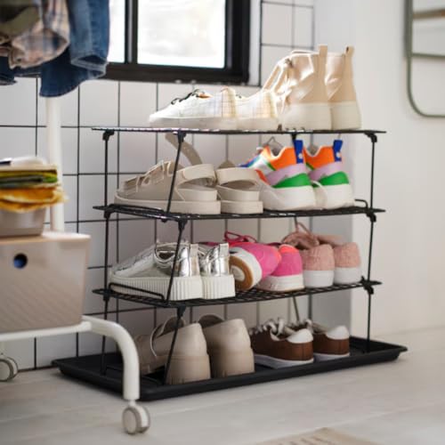 Indoor Outdoor Shoe Tray, 28 x 14 inches, Gray, Using a Shoe mat Protects Your Floor from Dirt and Gravel