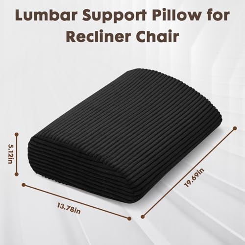 Large Lumbar Cushion Lumbar Support Pillow, Ergonomic Lumbar Pillow with Machine Washable, Help Relieve Pain of Back, Lumbar, Tailbone and Sciatic Nerve Support. (Black) - color: Black