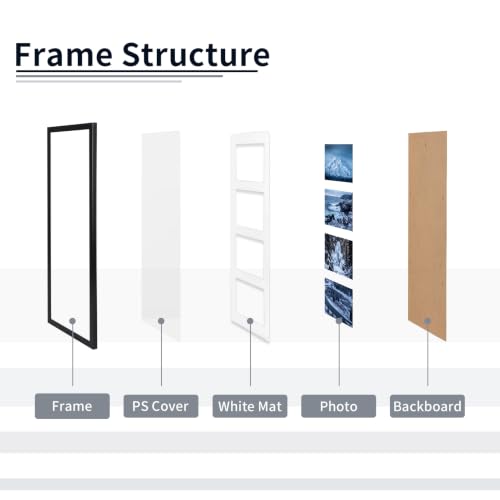 WIFTREY 2 Pack 4x6 Picture Frames Collage with 4 Openings, Display Eight 4 x 6 Photo Pictures for Wall Mounting, Black - color: Black, size: 4 Openings - 2 Pack