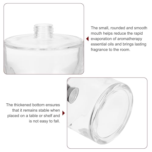 HARFINGTON 500ml/17oz Empty Glass Diffuser Bottle 4.1" x 4.1" Refillable Fragrance Accessories Aromatherapy Jar Container for Replacement Reed Diffuser DIY Home Bathroom Transparent - size: 16.9 Ounces