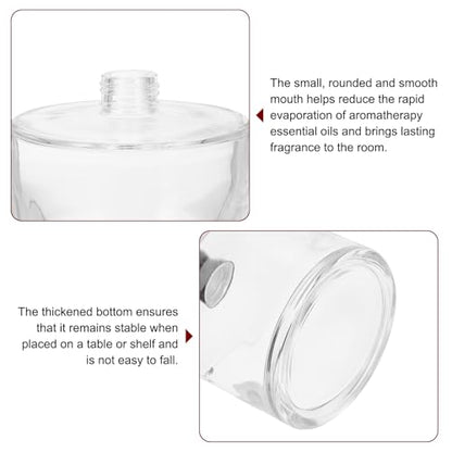 HARFINGTON 500ml/17oz Empty Glass Diffuser Bottle 4.1" x 4.1" Refillable Fragrance Accessories Aromatherapy Jar Container for Replacement Reed Diffuser DIY Home Bathroom Transparent - size: 16.9 Ounces