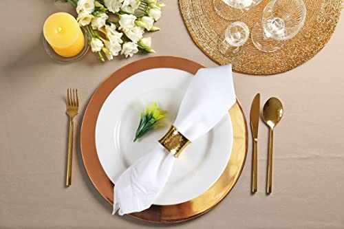 Ramanta Home White Polyester Cloth Napkins Set of 12-18x18 Inches | Polyester Blend Washable Dinner Napkins for Everyday Use - color: 4 White, size: 20" x 20" (Set of 12)