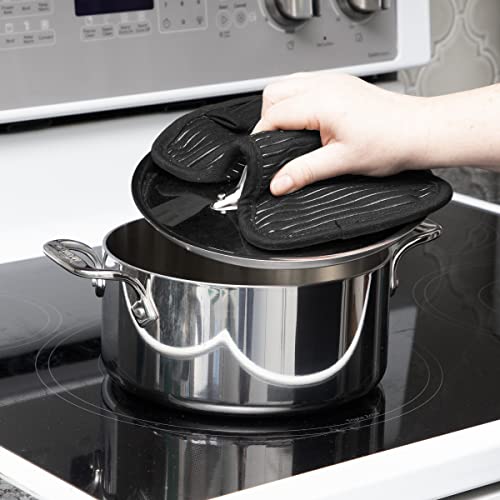 All-Clad Premium Pot Holder & Hot Pad: Heat Resistant to 500 Degrees - 100% Cotton, 10"x6.25" Hot Pad for Kitchen and Barbeque, (1-Pack), Black - color: Black, size: 1 Pack