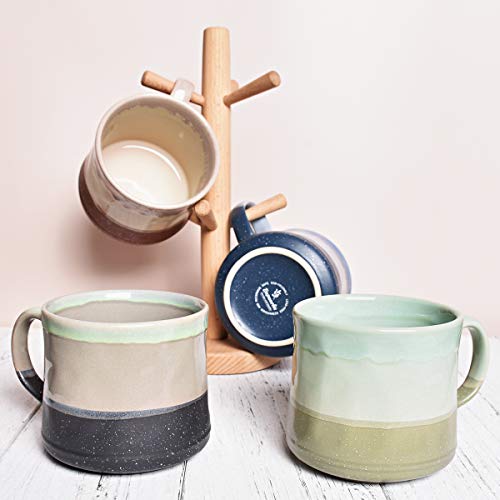 Bosmarlin Large Ceramic Coffee Mug, Big Tea Cup, 7 Colors to Choose, 21 Oz, Dishwasher and Microwave Safe, 1 PCS… (Grey) - color: Gray