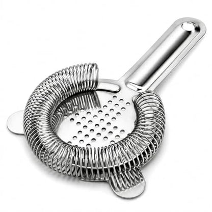 Hawthorne Cocktail Strainer, Food-Grade Stainless Steel Bar Drink Strainer | Hawthorne Cocktail Strainer, High-Density Spring, Food-Grade 304 Stainless Steel, Perfect for Shakers and Mixing Glasses