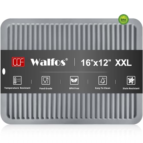 Walfos Large Silicone Trivet 16x12 Inch, Hot Pads for Kitchen, Heat Resistant Pot Holders Trivets for Hot Dishes, Hot Pots and Pans, Quartz Countertops, Gray - style: 16x12in, 1 Grey XXL Trivet