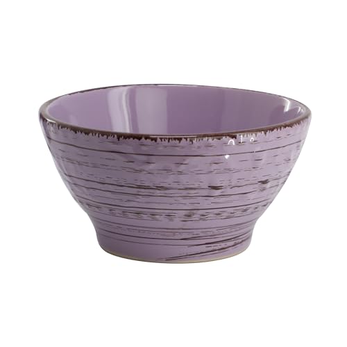 Elama Malibu Mica 16-Piece Stoneware Embossed Pattern Reactive Glaze Purple Dinnerware Set, Tableware, Serveware Set (Mica Purple) - color: Mica Purple