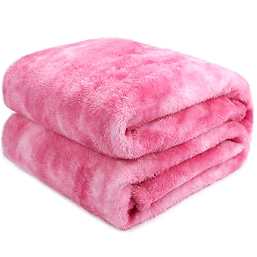 Cute Pink Blanket for Teen Girls Women, Y2K Aesthetic Throw Blanket, Room Decor Cute Stuff for Teen Girls, Soft Fuzzy Comfy Blanket for Bed Couch, Birthday Gifts for Teen Girls Women - color: Pink Tie Dye Blanket, size: Size 40" x 50"(100 x 130 cm)