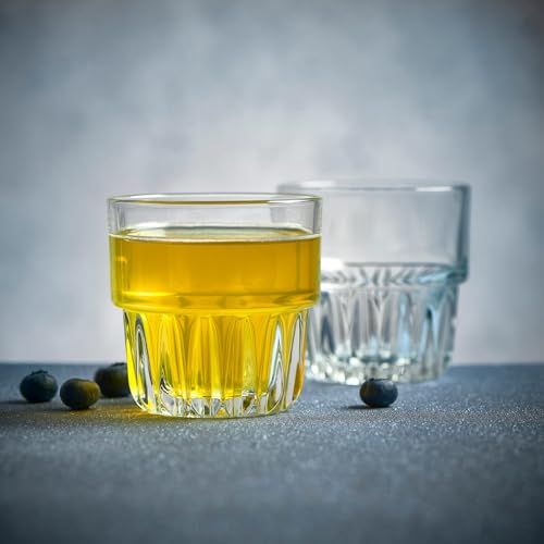 Libbey Everest Stackable Glassware Set, 12-Piece Mixed Drinkware with 9 oz Small Rocks, 12 oz Large Rocks, and 14 oz Tall Juice Glasses, Durable Lead-Free Restaurant-Quality Glass - color: 12 - Everest