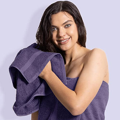 Chakir Turkish Linens | Hotel & Spa Quality 100% Cotton Premium Turkish Towels | Soft & Absorbent (6-Piece Hand Towels, Plum) - color: Plum
