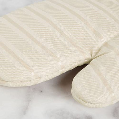 KitchenAid Albany Oven Mitt 2-Pack Set, Milkshake Tan, 7"x13" - color: Milkshake Tan