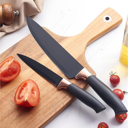 Kitchen Cooking Utensils and Knife Set with Block, 19 Pieces Cooks Cutting Set 11 Silicone Utensils Tool 5 Pcs Sharp Stainless Steel Chef Knives Scissors Whisk Tongs and Cutting Board (Black) - color: Black