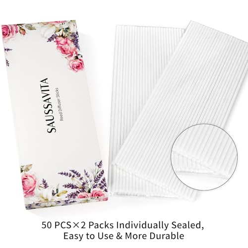 11 inch Diffuser Sticks 100 Pack, Diffuser Reeds Sticks Refill for Home and Bathroom, Diffuser Reeds Sticks for Scented Diffuser White - color: White