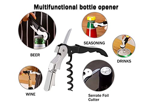 24 Packs Wine Opener-Corkscrew Wine Bottle Opener,Stainless Key Black Wine Bottle Opener Foil Cutter for Picnic, party, family,Restaurants - size: 24 Packs