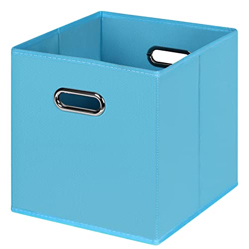 Black Foldable Storage Cubes Bins , Fabric Storage Box Cubes Organizer Baskets with Dual Handles for Home Organizer(Blue) - color: Blue, size: 1 Pack