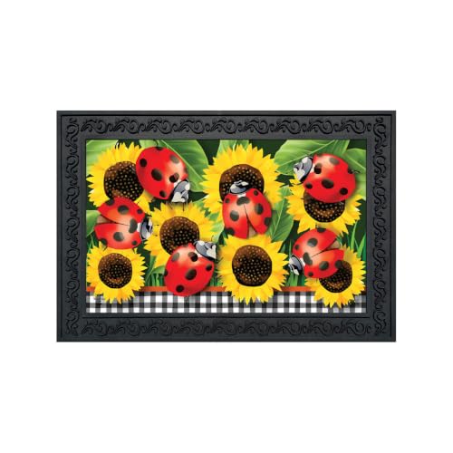 Briarwood Lane Summer Doormat 30x18 Indoor Outdoor Ladybugs and Sunflowers for Summer Doormat - color: Ladybugs