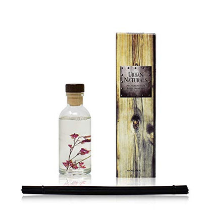 Reed Diffuser Set, Amber & Lavender - Bathroom Shelf Décor | (AWAKEN and RENEW) Mind & Body Aromatherapy Collection, Essential Oil Botanical Diffusing Room Scent - color: Amber & Lavender