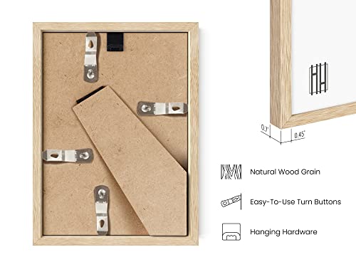 HAUS AND HUES Picture Frame, 5x7 inches, Beige Oak, Set of 6, Natural Wood Picture Frames for Wall Collage - color: Beige Oak, size: 5x7 in, style: Set of 06