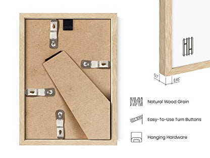 HAUS AND HUES Picture Frame, 5x7 inches, Beige Oak, Set of 6, Natural Wood Picture Frames for Wall Collage - color: Beige Oak, size: 5x7 in, style: Set of 06