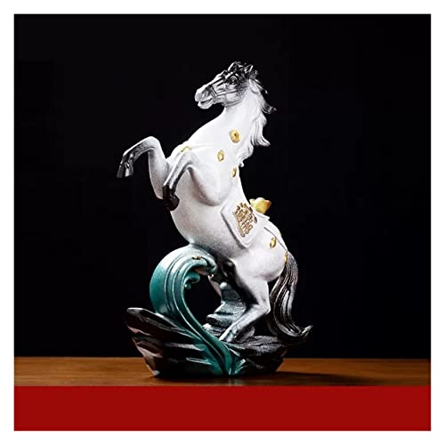 SUNESA Porcelain Statue Ceramic Animal Ornaments Home Living Room Entrance TV Cabinet Tea Room Office Desktop Decoration Crafts Ceramic Statue Ornaments (Color : B) - color: B