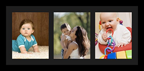 ArtToFrames Collage Photo Frame Single Mat with 3-8x10 Openings with Satin Black Frame and Black mat. - color: 3 - 8x10 - (2156), size: Black