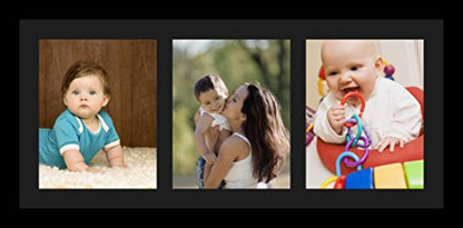 ArtToFrames Collage Photo Frame Single Mat with 3-8x10 Openings with Satin Black Frame and Black mat. - color: 3 - 8x10 - (2156), size: Black