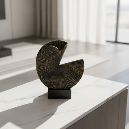 Geometric Sculpture Abstract Tabletop Sculpture Textured Shelf Decor for Bookshelf, Entryway