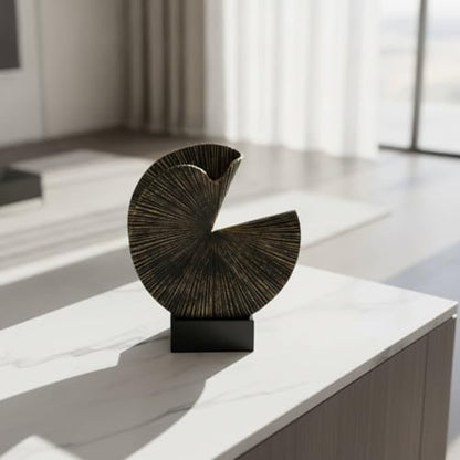 Geometric Sculpture Abstract Tabletop Sculpture Textured Shelf Decor for Bookshelf, Entryway
