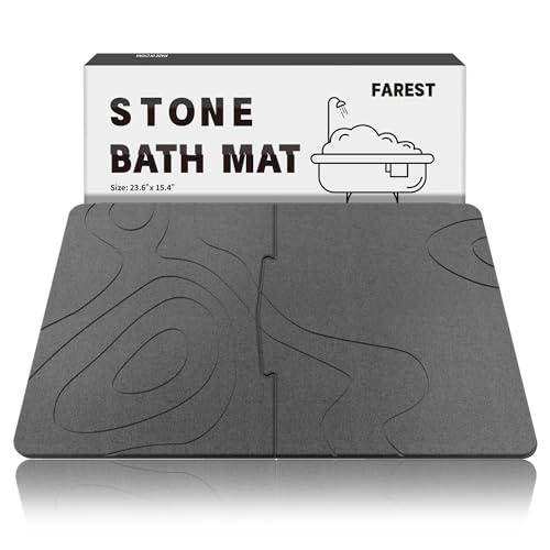 30 * 20 Stone Bath Mat Extra Large Diatomaceous Earth Non-Slip Shower Mat Quick Drying Diatomite Bath Stone Mats for Bathroom - color: Grey Wave-32*20