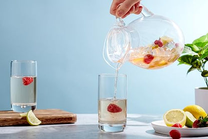 Set of 4 Highball Glasses 16 Oz Collins Cocktail Drinking Glass Cups, Bubble Base Glassware for Water, Juice, Cocktails, Beer Pint Glasses, Modern Basic Tumblers. - style: Straight