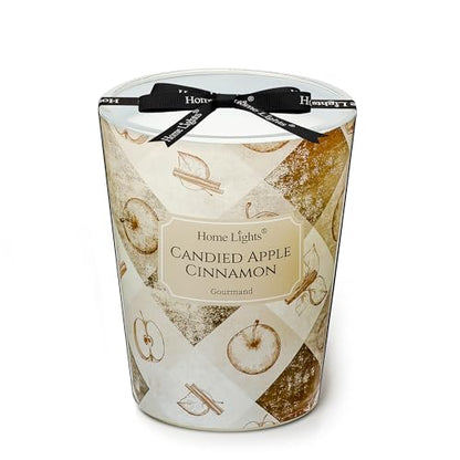 HomeLights Large jar Candle | 1-Wick Long-Lasting Scented Candles, 6.7oz Natural Soy Wax Candle for Home Scented, Rustic Modern Gifts for Women & Men, Candied Apple Cinnamon - color: Candied Apple Cinnamon