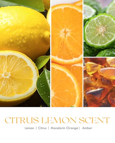 AOOVOO Citrus Lemon Odor Eliminating Candle - 22oz Soy Candles for Home | Eliminates 95% of Pet, Smoke, Food, and Other Smells Quickly, Non Toxic Air Freshing Candle, Up to 110 Hours Burn time - size: 22oz