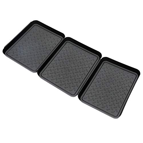 Set of 3 Boot Tray,Water Resistant Plastic Utility Shoe Tray Mat for Indoor and Outdoor Use in All Seasons Weather, Multi-Purpose Dog Food Bowls