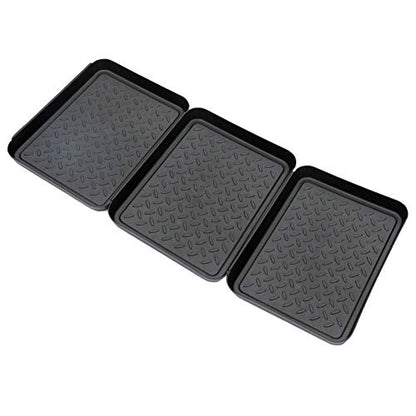 Set of 3 Boot Tray,Water Resistant Plastic Utility Shoe Tray Mat for Indoor and Outdoor Use in All Seasons Weather, Multi-Purpose Dog Food Bowls