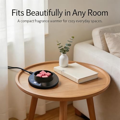 Electric Wax Melt Warmer with Timer, 3-in-1 Candle Warmer, Black | Wax warmer with 3 heat settings, 8-hour auto shut off, removable ceramic dish for wax cubes, jar candles and essential oils
