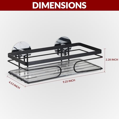 2-Pack Adhesive Shower Caddy, No-Drill Corner Shower Shelves for Bathroom | Wall-Mounted Small Storage Organizer for Shampoo, Soap & Toiletries - style: RECTANGLE