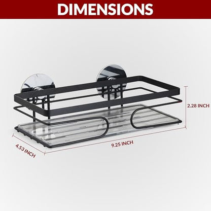2-Pack Adhesive Shower Caddy, No-Drill Corner Shower Shelves for Bathroom | Wall-Mounted Small Storage Organizer for Shampoo, Soap & Toiletries - style: RECTANGLE