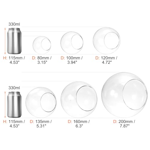 PATIKIL Round Globe Terrarium Air Plant Planter, 3.2 Inch High Borosilicate Glass Table Decorations for Succulent, Tillandsia, Clear - size: 3.2 Inch