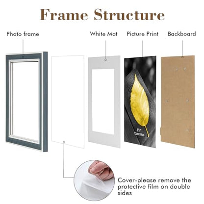 Daofary 4x6 Picture Frame Set of 6, Rustic Farmhouse Photo Frame, Display 3.5x5 with Mat or 4x6 Without Mat for Decorative on Wall Hanging and Tabletop Placement - size: 4 x 6