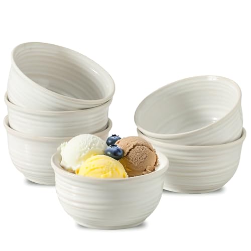 Ceramic Soup Bowls Set of 6, 20 Ounce Deep Creamy White Cereal Bowls, Microwave & Dishwasher Safe, Perfect for Oatmeal, Pasta, Salad, Dessert & Breakfast - color: White, size: 20 Ounce