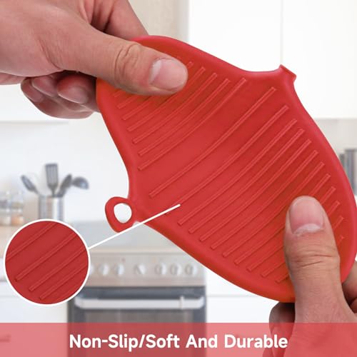 NEPAK 2 Pairs Oven Mitts Heat Resistant,Mini Silicone Oven Gloves,Pinch Grips Mitts Potholder for Kitchen Cooking & Baking (Red and Blue) - size: 2 Pairs