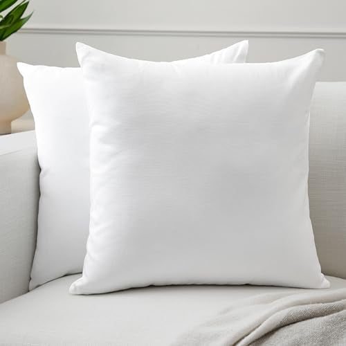 Encasa XO Throw Pillow Covers, Cotton, No Inserts 12"x12" White | Durable Cotton Canvas | Concealed Invisible Zipper | Ideal for DIY & Embroidery | Living Room & Couch | Set of 2 - color: White, size: 12" x 12" (Pack of 2)